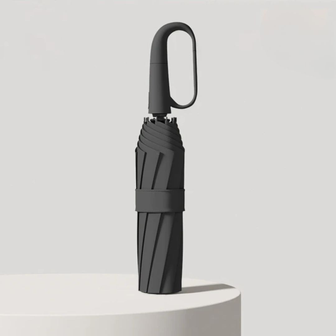 "Ultra windbestendige paraplu voor zware wind, reflecterend design, zwarte kleur met verstevigde structuur en waterafstotend"