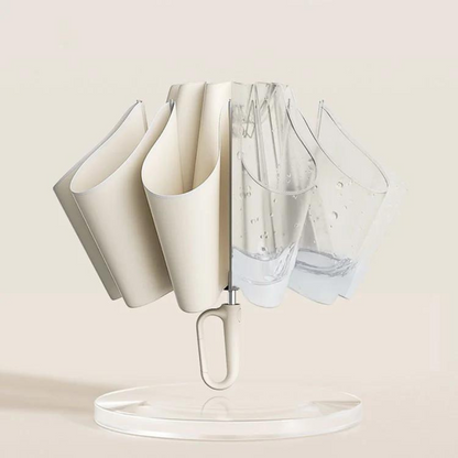 "Ultra windbestendige paraplu voor zware wind, reflecterend design, zwarte kleur met verstevigde structuur en waterafstotend"