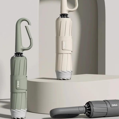 "Ultra windbestendige paraplu voor zware wind, reflecterend design, zwarte kleur met verstevigde structuur en waterafstotend"