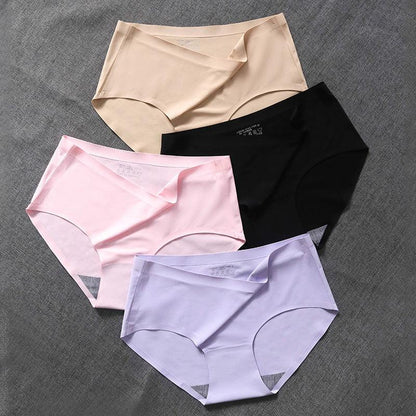 "Vijfdelige set van naadloos damesondergoed, zijdezacht in zwart, wit, beige, paars en roze, ideaal voor dagelijks comfort."