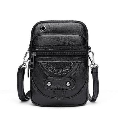 "Vintage leren schoudertas Jaida met verstelbare riem en stijlvolle envelopsluiting voor dames, duurzame luxe tas"