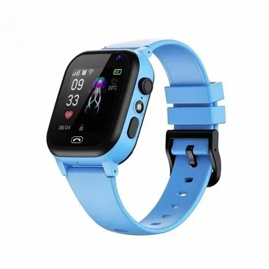 "Waterdicht kinder GPS-horloge met videobellen, SOS-functie, in blauw, roze of zwart, ideaal voor veiligheid en avontuur."