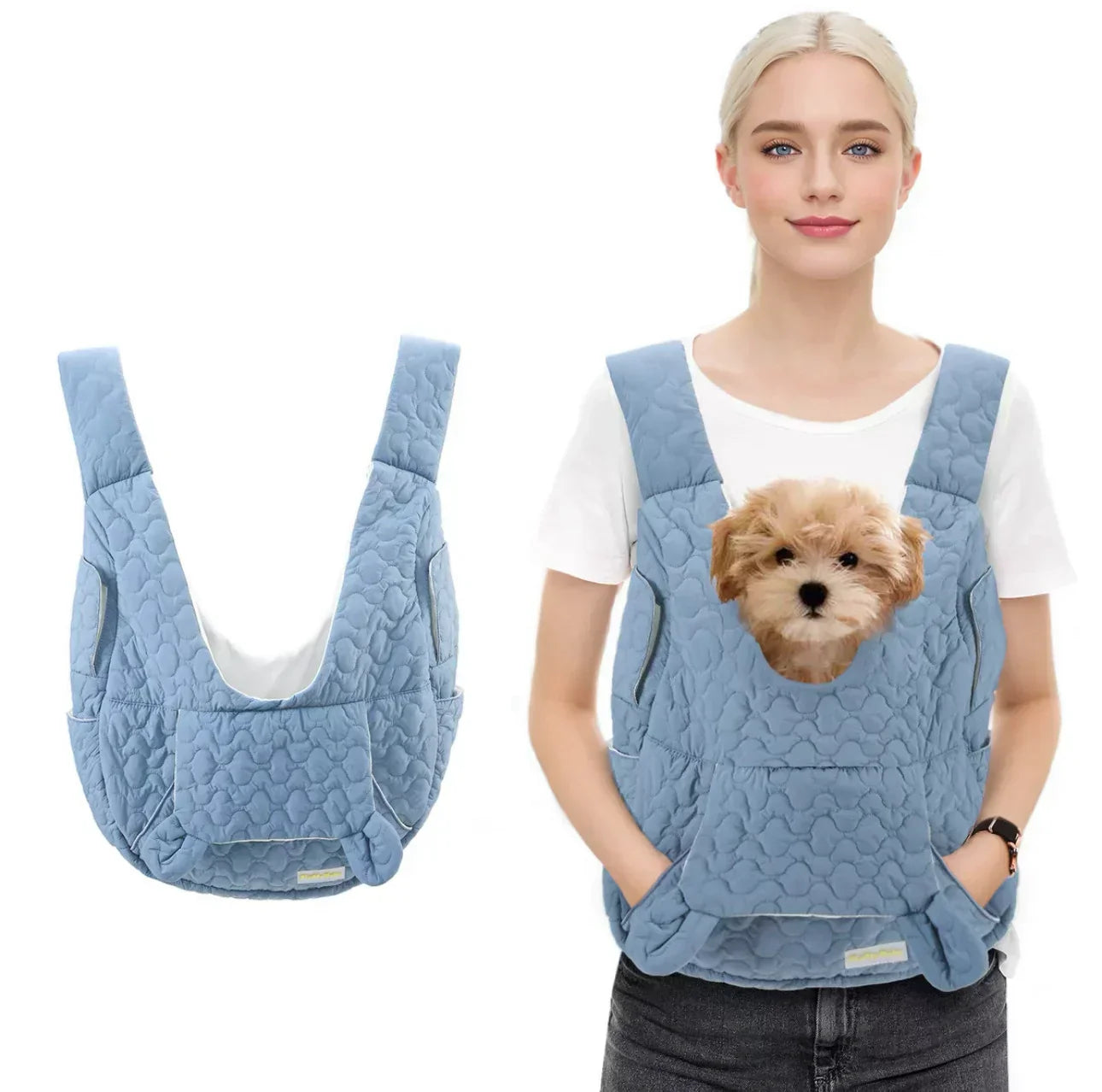 "Waterdichte en comfortabele dierendrager met verstelbare riemen voor huisdieren tot 10 kg, ideaal voor uitstapjes."