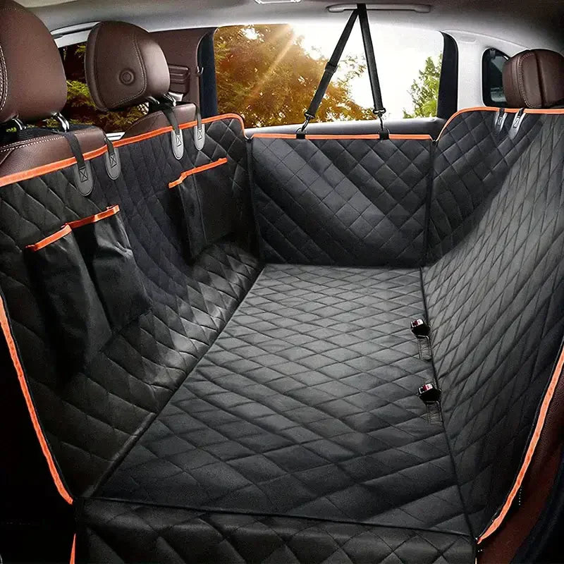 Waterdichte, krasbestendige achterbank huisdierhoes in auto, zwart. Bescherming tegen vuil en vocht, comfortabel voor huisdie