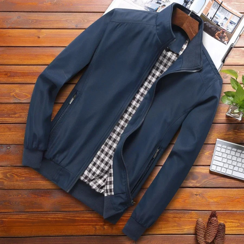 "Winddichte zomerjas voor heren, stijlvolle kraag, diverse kleuren, ideaal voor winderige dagen, verschillende maten beschikb