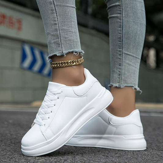 Witte lederen dames sneakers met orthopedische zolen, stijlvol ontwerp en demping voor comfort en veelzijdigheid.