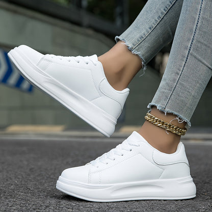 Witte lederen dames sneakers met orthopedische zolen, stijlvol ontwerp en demping voor comfort en veelzijdigheid.