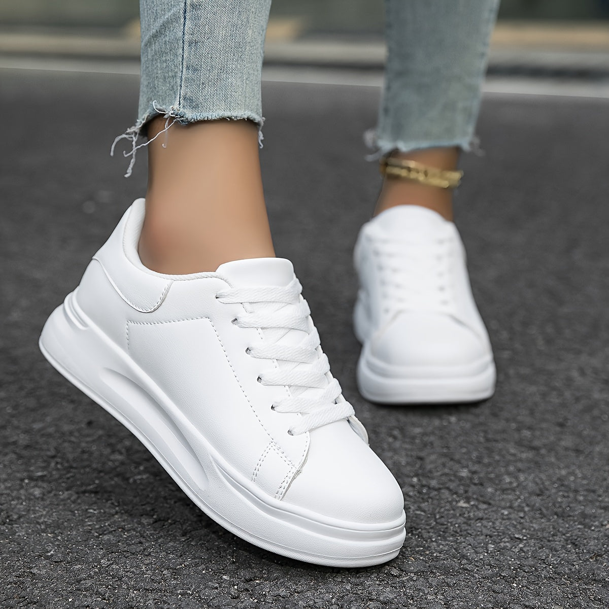 Witte lederen dames sneakers met orthopedische zolen, stijlvol ontwerp en demping voor comfort en veelzijdigheid.